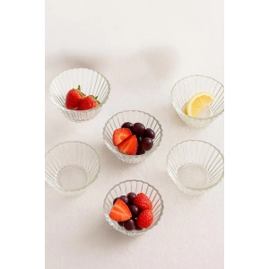 6’lı Cam Desenli Çerezlik Kase Seti 150 ml