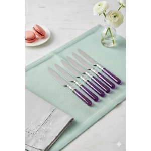 6’lı Paslanmaz Çelik Mor Tatlı Bıçağı Seti