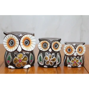 Ahşap 3lü Baykuş Seti Model 1