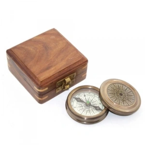 Ahşap Kutulu Pusula Model 1