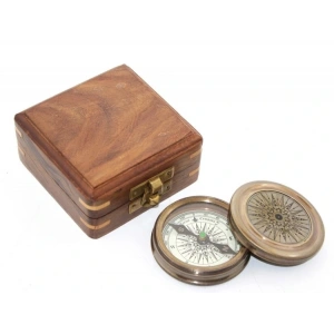 Ahşap Kutulu Pusula Model 1