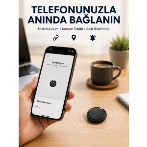 AirTag Akıllı Eşya Takip Cihazı Apple ve Android Uyumlu Uzun Pil Ömürlü