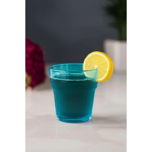 Akrilik Aquamarin 6lı Kısa Bardak & Su Meşrubat Kahve Yanı Bardağı 300 ml ( Cam Değildir )
