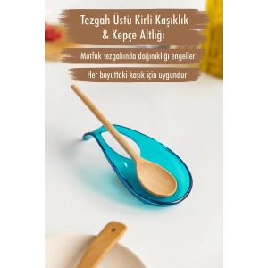 Akrilik Aquamarin Tezgah Üstü Kirli Kaşıklık & Kepçe Altlığı