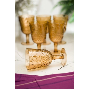 Akrilik Bal 6lı Kadeh & Su Meşrubat Kahve Yanı Bardağı 450 ml ( Cam Değildir )