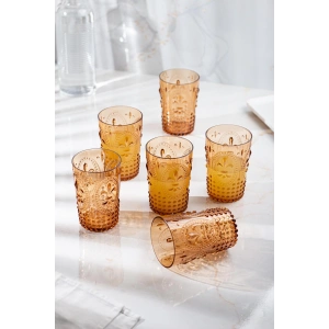 Akrilik Bal 6lı Kısa Bardak & Su Meşrubat Kahve Yanı Bardağı 400 ml ( Cam Değildir )