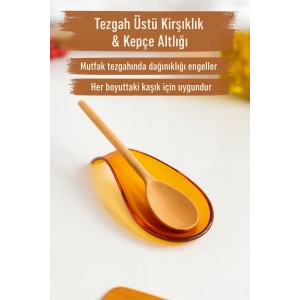 Akrilik Bal Tezgah Üstü Kirli Kaşıklık & Kepçe Altlığı