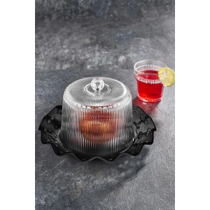 Akrilik Barok Siyah Renk Kek Fanus & Kek Saklama Kabı & Şık Sunum Organizeri 26 Cm