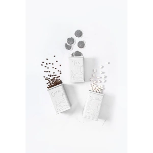 Akrilik Beyaz Şeker Kahve Çay Kavanozu 500 Ml (Vakum Kapak )