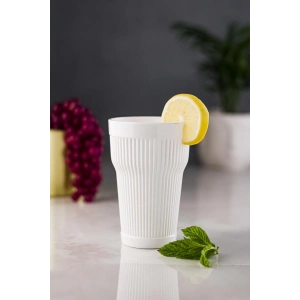 Akrilik Beyaz Tekli Uzun Bardak & Su Meşrubat Bardağı 400 ml ( Cam Değildir )