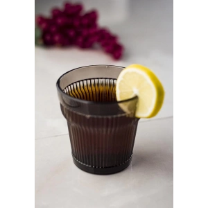 Akrilik Füme 6lıi Kısa Bardak & Su Meşrubat Kahve Yanı Bardağı 300 ml ( Cam Değildir )