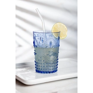 Akrilik Mavi Tekli Kısa Bardak & Su Meşrubat Kahve Yanı Bardağı 400 ml ( Cam Değildir )