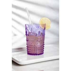Akrilik Mor Kısa Bardak & Su Meşrubat Kahve Yanı Bardağı 400 ml ( Cam Değildir )