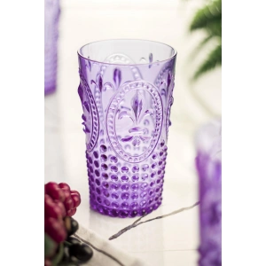 Akrilik Mor Tekli Uzun Bardak & Su Meşrubat Bardağı 750 ml ( Büyük Boy & Cam Değildir )