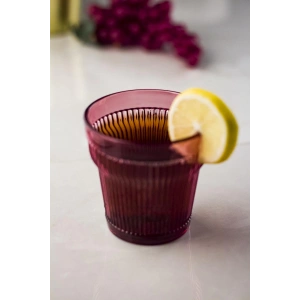 Akrilik Mürdüm 6lı Kısa Bardak & Su Meşrubat Kahve Yanı Bardağı 300 ml ( Cam Değildir )