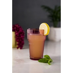Akrilik Mürdüm Tekli Uzun Bardak & Su Meşrubat Bardağı 400 ml ( Cam Değildir )
