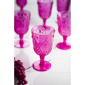 Akrilik Pembe Tekli Kadeh & Su Meşrubat Kahve Yanı Bardağı 450 ml ( Cam Değildir )