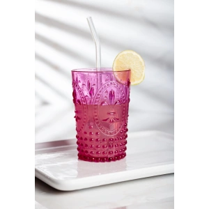 Akrilik Pembe Tekli Kısa Bardak & Su Meşrubat Kahve Yanı Bardağı 400 ml ( Cam Değildir )
