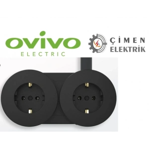 Eco Lounge Ovivo Xone Antrasit İikili Topraklı Priz Sıva Üstü