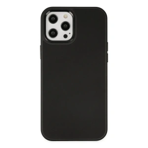 Apple iPhone 12 Pro Max Kılıf Asya Deri Silikon - Siyah