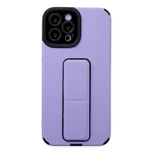 Apple iPhone 12 Pro Max Kılıf Mega Standlı Silikon - Lila