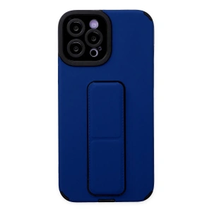 Apple iPhone 12 Pro Max Kılıf Mega Standlı Silikon - Mavi