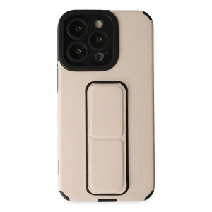 Apple iPhone 13 Pro Kılıf Mega Standlı Silikon - Gold