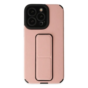 Apple iPhone 13 Pro Kılıf Mega Standlı Silikon - Pudra