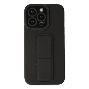 Apple iPhone 13 Pro Kılıf Mega Standlı Silikon - Siyah