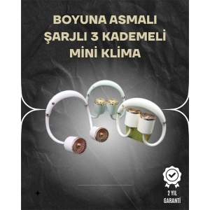 Asılabilir Mini Boyun Fanı | 1000mAh Şarjlı, Turbo Güçlü Rüzgar