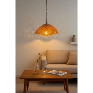 Bal Rengi Akrilik Avize Modern Dekoratif Aydınlatma 35x35x12 cm