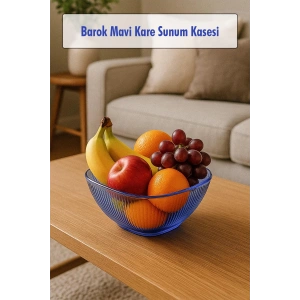 Barok Mavi Orta Boy Kare Kase & Sunum Kasesi - 1,5 Lt