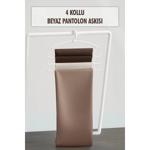 Beyaz Pantolon Askısı & Dolap Düzenleyici Askı