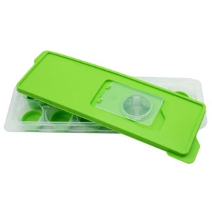 BiiShe® 12li Kapaklı Yapışmaz Silikon Tabanlı Plastik Küp Buz Kalıbı