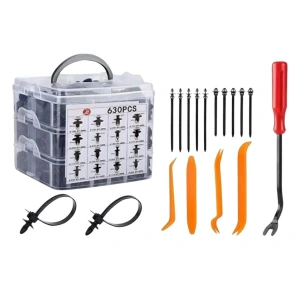 BiiShe® 630 Adet Trim Klips Seti – Oto Panel, Kapı Döşeme, Tampon ve Pervaz İçin Evrensel Raptiye Bağlantı Elemanları