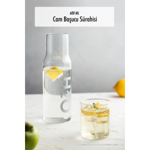 Borosilikat Cam Gri Başucu Sürahisi & Cam Sürahi * 600 ml