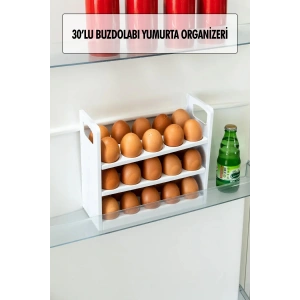 Buzdolabı Rafına Sığabilen 30lu 3 Katlı Yumurtalık Buzdolabı Organizeri