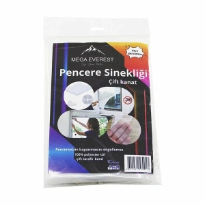 ÇİFT KANAT TÜL PENCERE SİNEKLİK 100X150CM - 5MT BANT (5468)