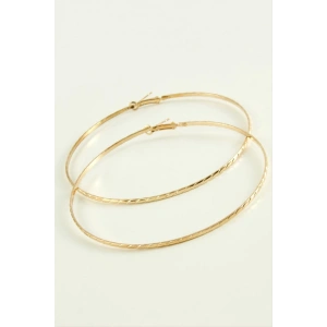 Çizgili Metal Halka Küpe 8-9-10 cm