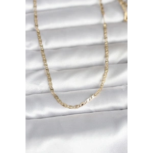 CM 14K Gold Renk Yassı Zincir Model 60 cm Kadın Kolye
