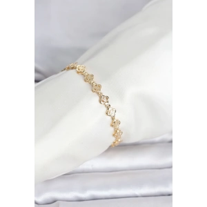 CM 14K Gold Renk Yonca Model Kadın Bileklik