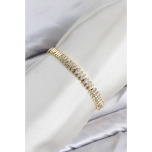 CM Arpa Model Zirkon Taşlı VIP Seri Gold Renk Pirinç Kadın Bileklik