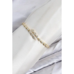 CM Damla Model Zirkon Taşlı VIP Seri Gold Renk Pirinç Kadın Bileklik