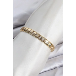 CM Kalın Yılan Model Zirkon Taşlı VIP Seri Gold Renk Pirinç Kadın Bileklik