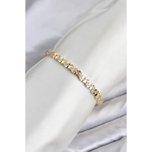 CM Model Zirkon Taşlı VIP Seri Gold Renk Pirinç Kadın Bileklik
