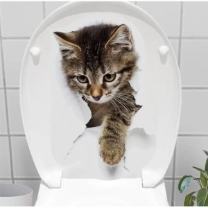 Decohandy Klozet Etiketi Stray Cat