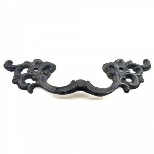 Eco Lounge Antika Tarz Dekoratif Pirinç Çiçek Kapı Kulbu - 44x148 mm, Oksit