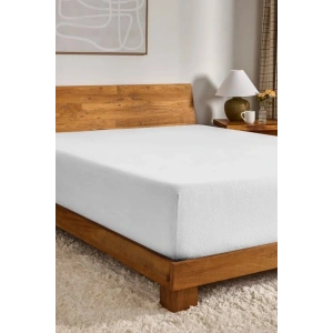 Eco Lounge Pamuk Çift Kişilik Lastikli(fitted)  Penye Çarşaf Beyaz