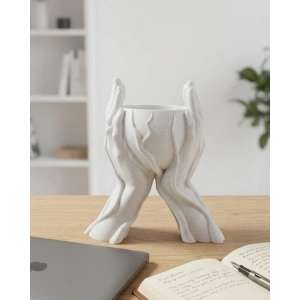 Estetik El Figürlü Dekoratif 3D Baskı Vazo Saksı Ev Dekorasyonu