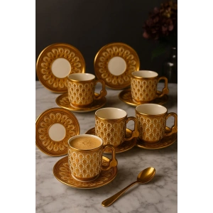 Gold Desenli 6’lı Porselen Kahve Fincan Seti 50 ml